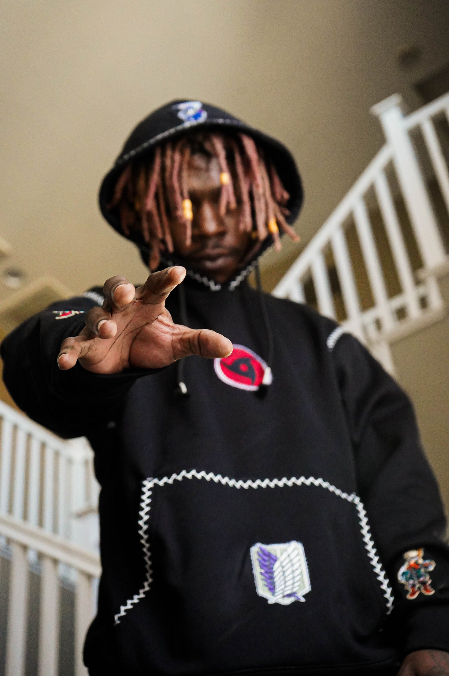 Reworked/Upcycled 1 of 1 Anime Patchwork Crossover Hoodie (Sold)